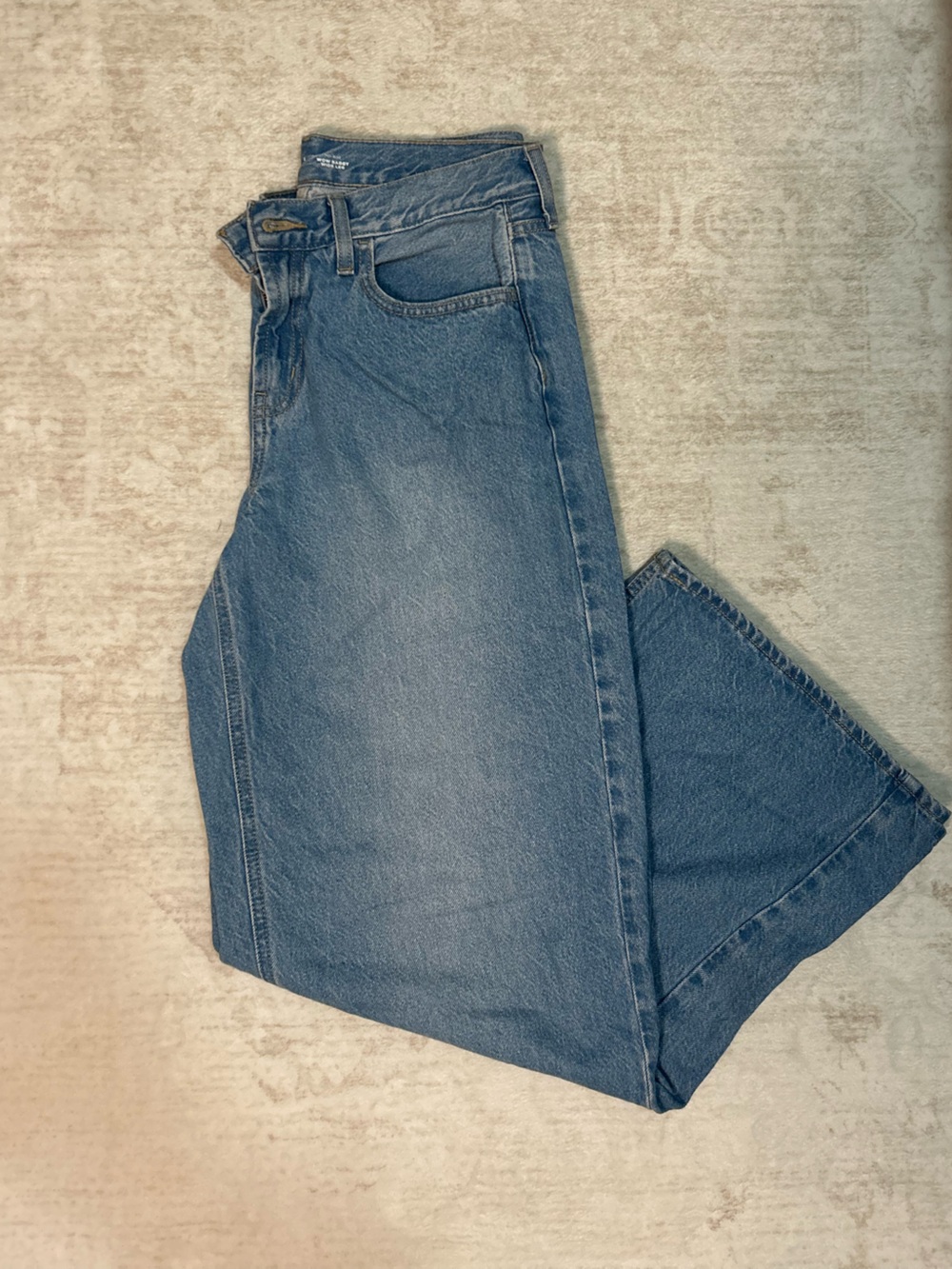 🇺🇸 JULY 4TH SALE!! Old Navy Blue mid rise wow baggy wide leg Barrel Jeans New
